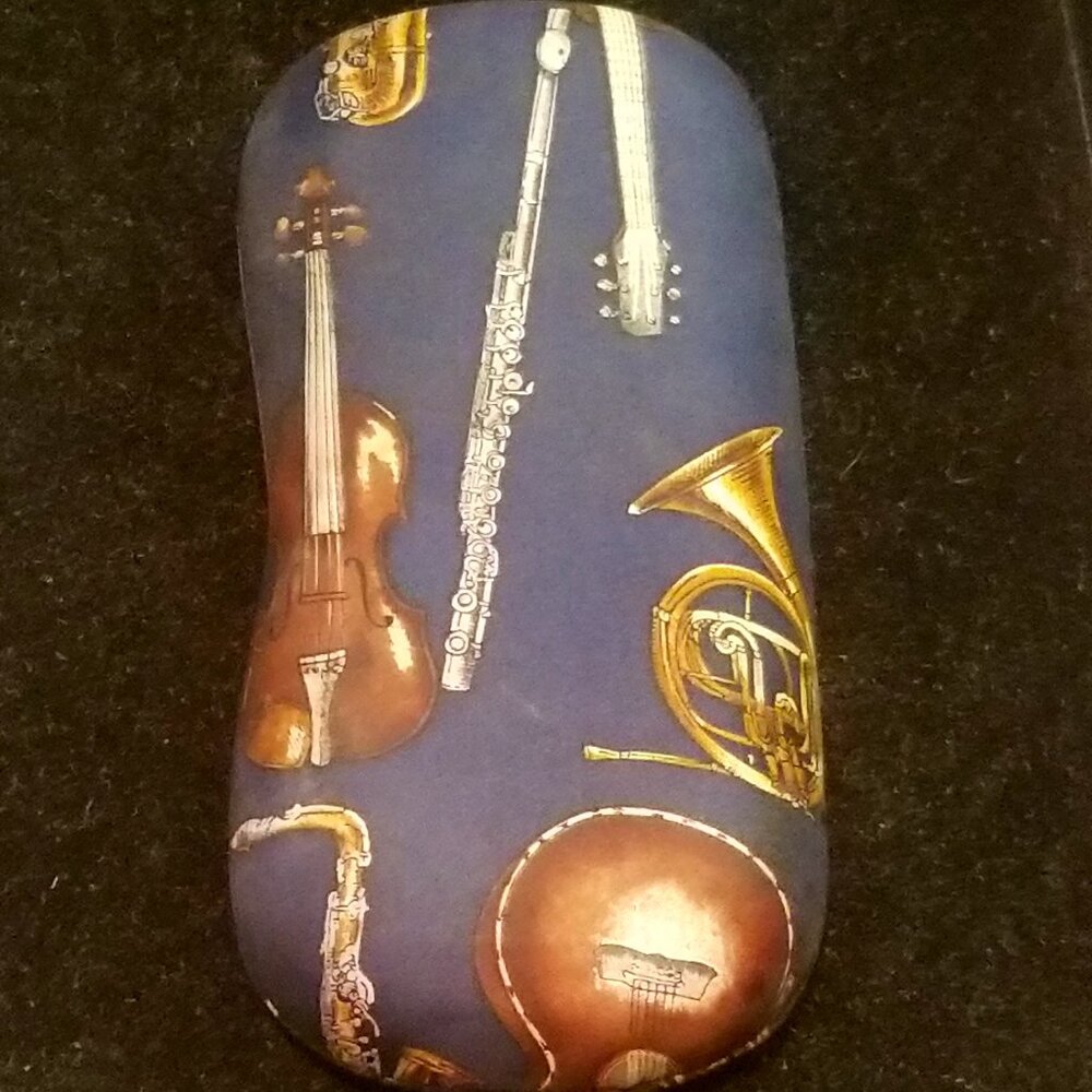 Vintage Nicole Miller Eyeglass Case - Musical Instruments Design